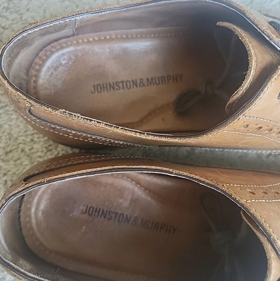 Johnston & Murphy Oxford Shoes Mens 10M Tan Leather Dress Cap Toe Conard 23-8682 - Picture 11 of 14